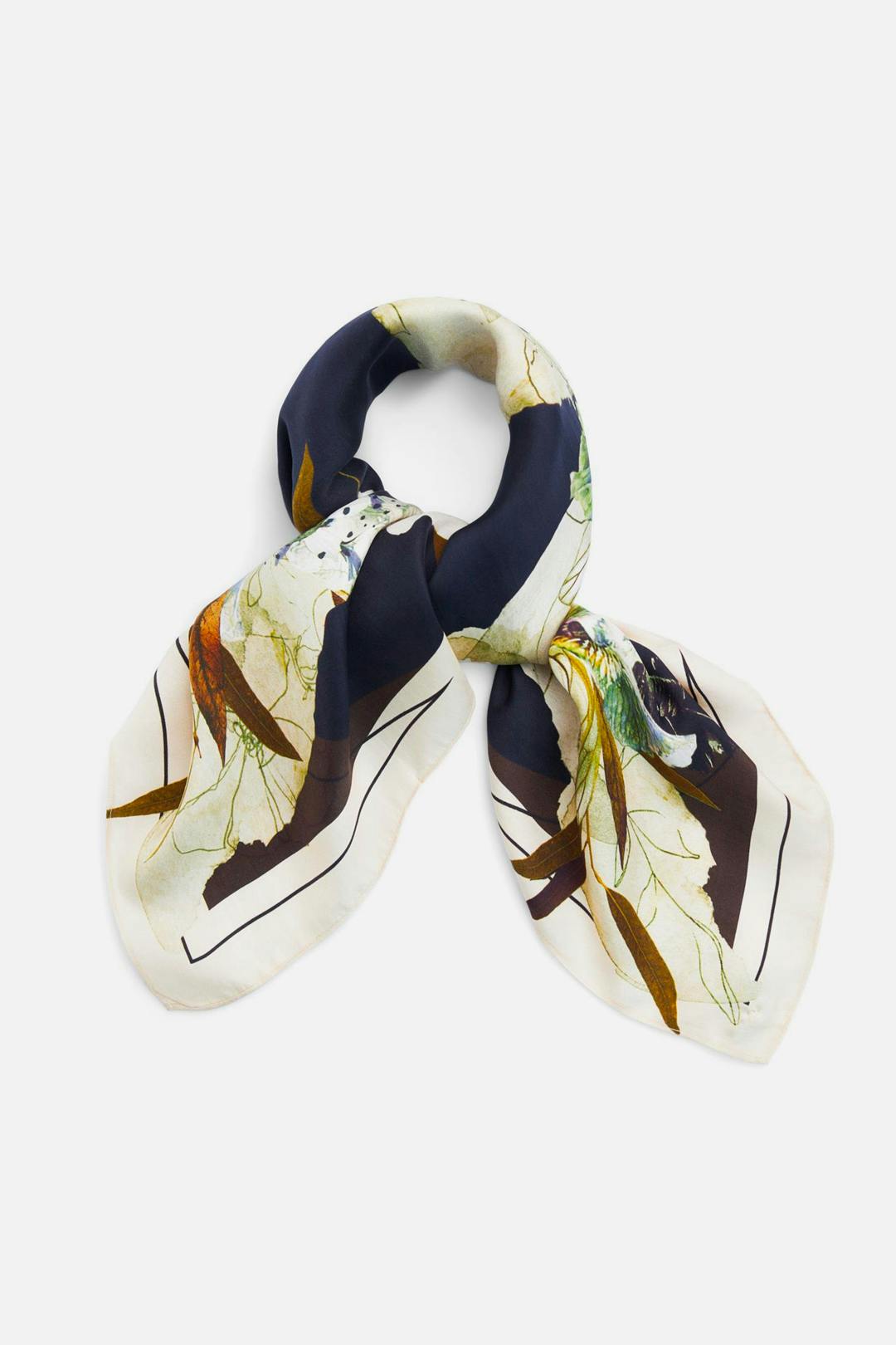 Simona olive silk scarf