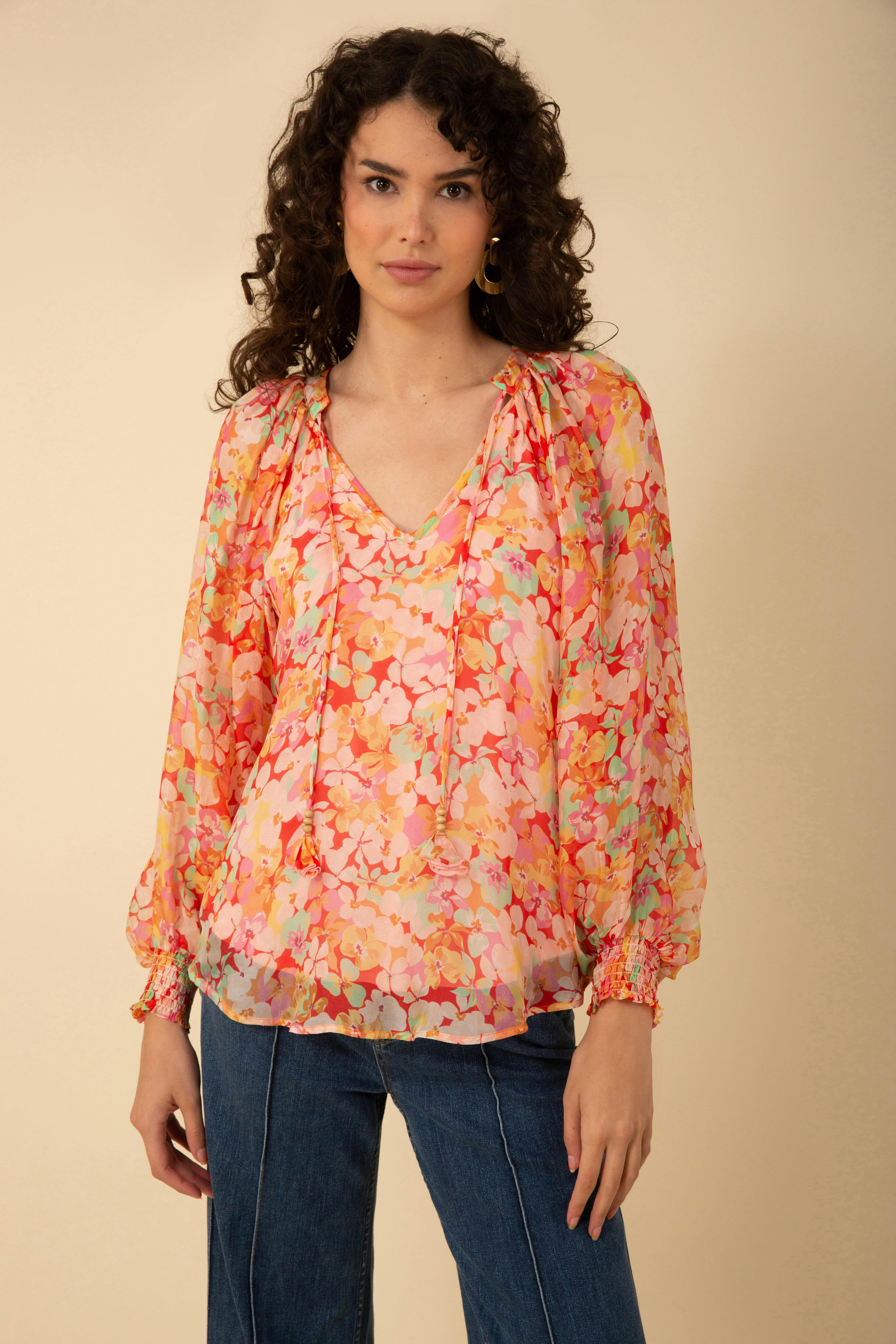 Octavia silk-rayon blouse